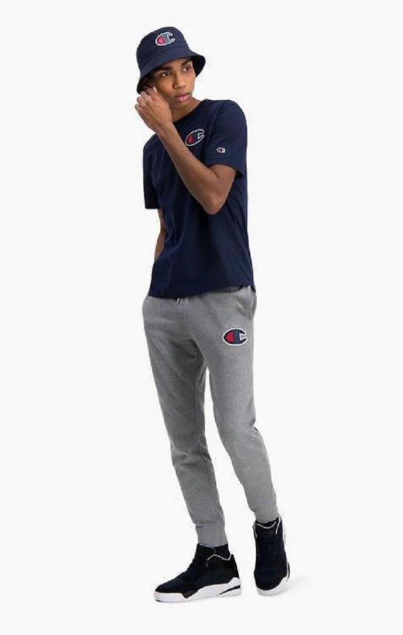 Champion Satin C Logo Crew Neck T-Shirt T-shirt Herr Mörkturkos | 7985-LUGJN