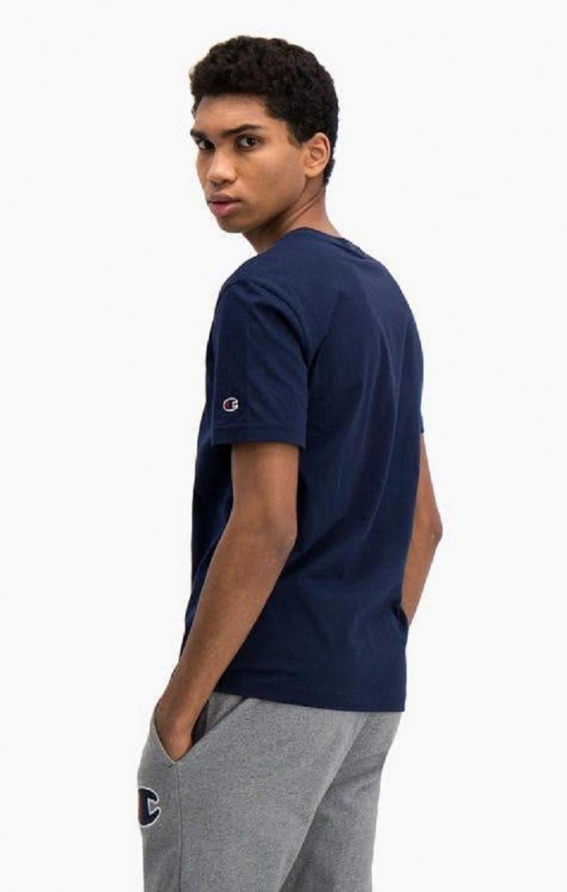 Champion Satin C Logo Crew Neck T-Shirt T-shirt Herr Mörkturkos | 7985-LUGJN