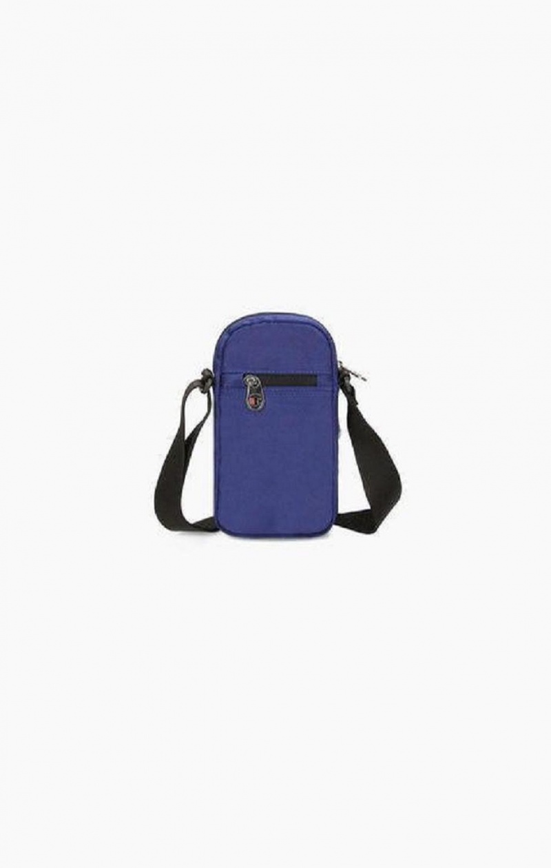 Champion Satin C Logo Patch Double Rem Crossbody Bag Väskor Herr Blå | 1578-SGVWX