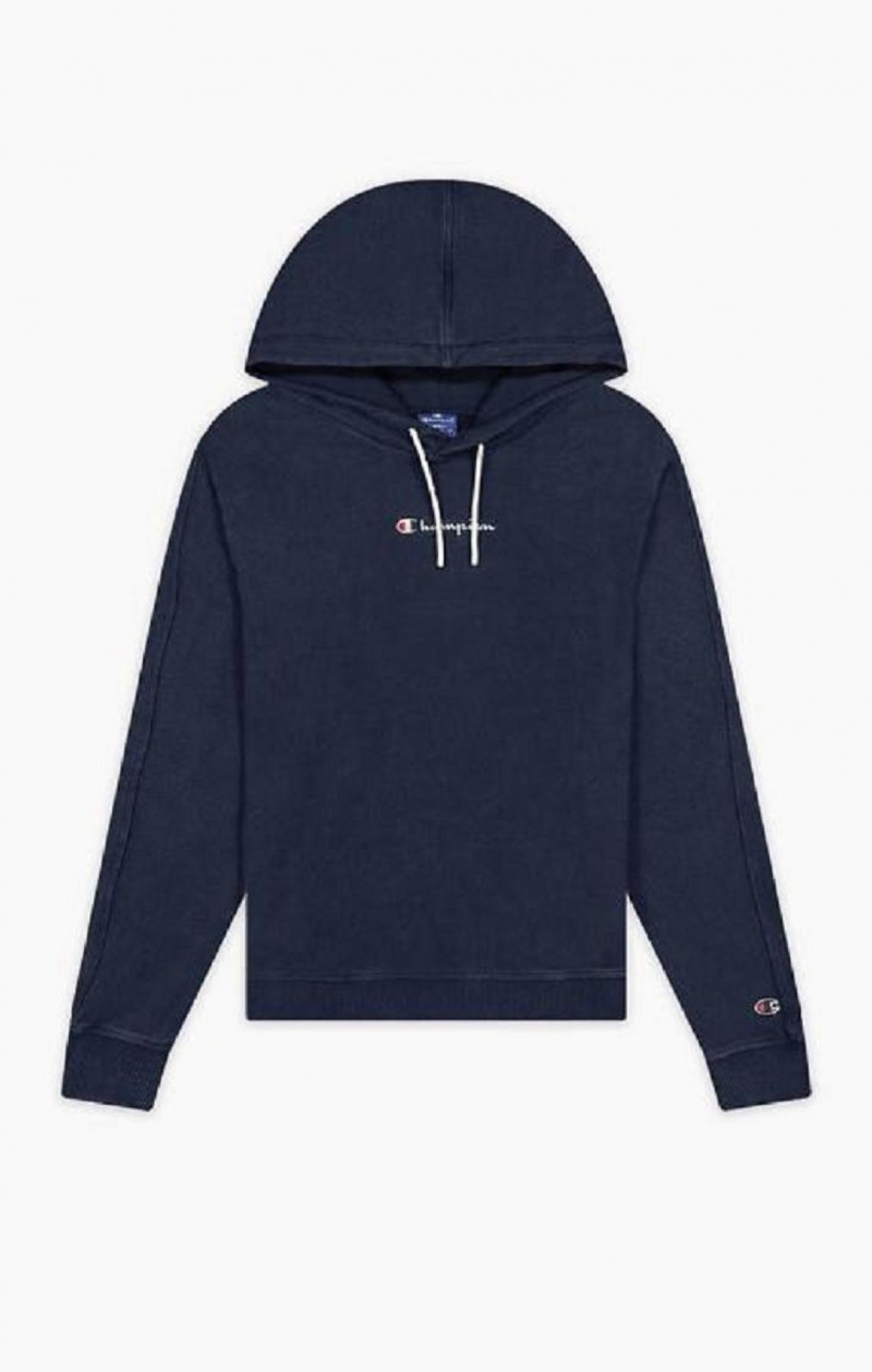 Champion Satin Stitch Script Logo Hoodie Hoodie Dam Mörkturkos | 3568-IKQYG