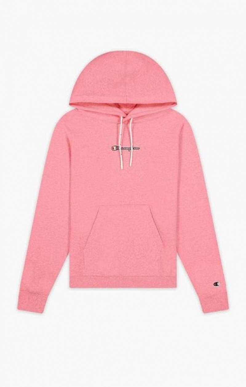 Champion Satin Stitch Script Logo Hoodie Hoodie Dam Rosa | 3409-EIGAD