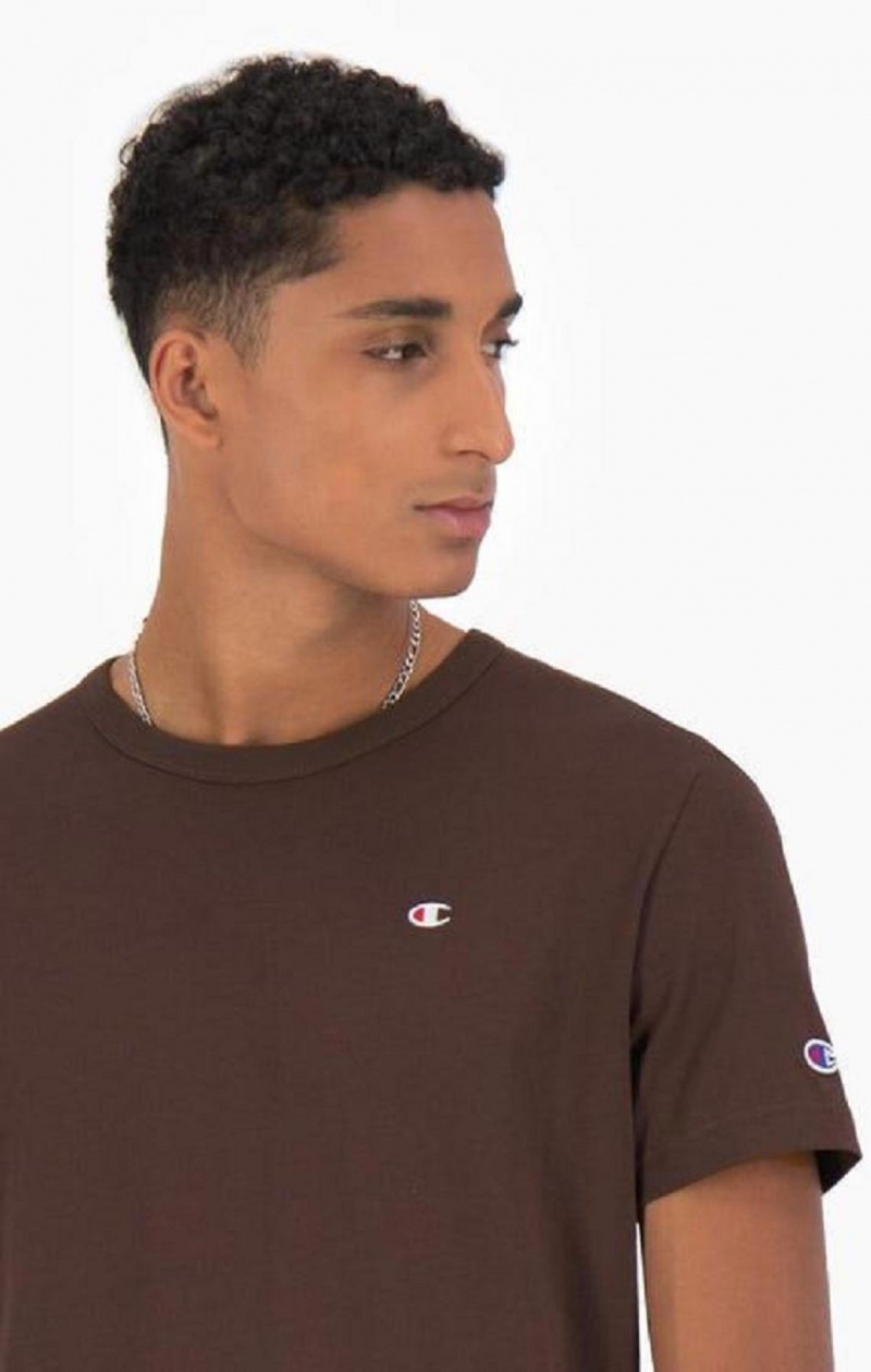 Champion Script Logo Back Crew Neck T-Shirt T-shirt Herr Orange | 6327-QAOGR