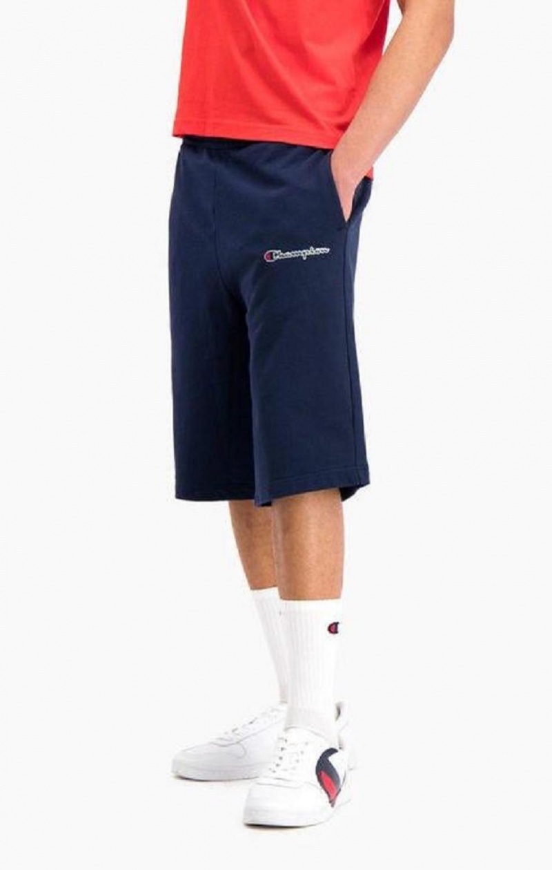 Champion Script Logo Bomull Shorts Shorts Herr Mörkblå | 9862-PBSWA