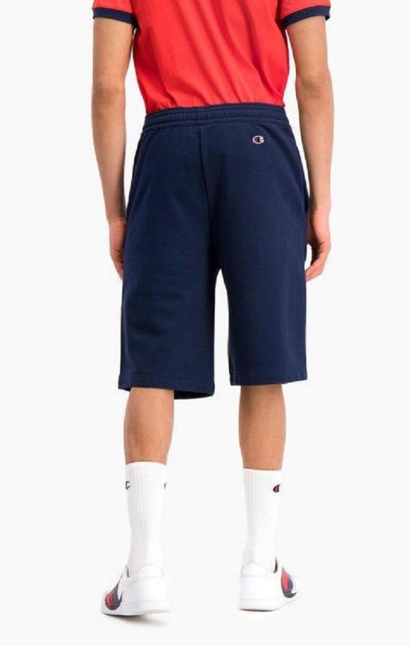 Champion Script Logo Bomull Shorts Shorts Herr Mörkblå | 9862-PBSWA