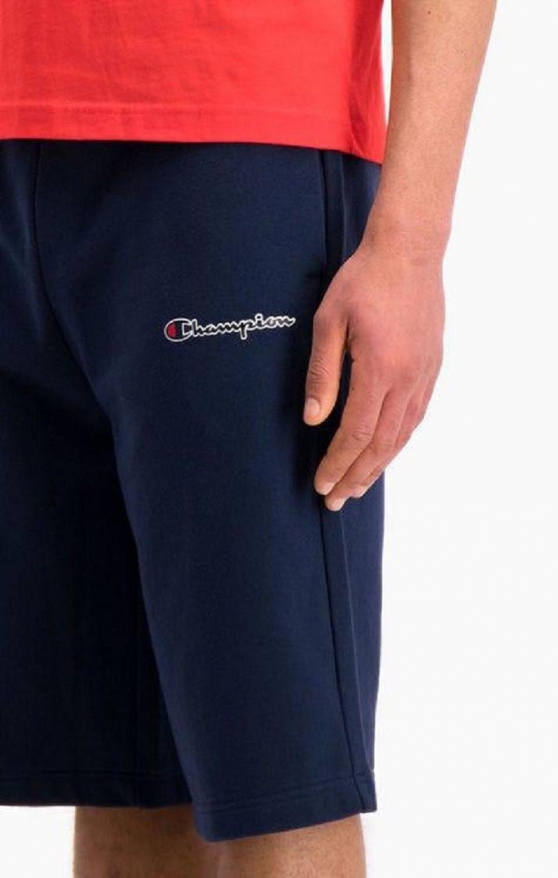 Champion Script Logo Bomull Shorts Shorts Herr Mörkblå | 9862-PBSWA