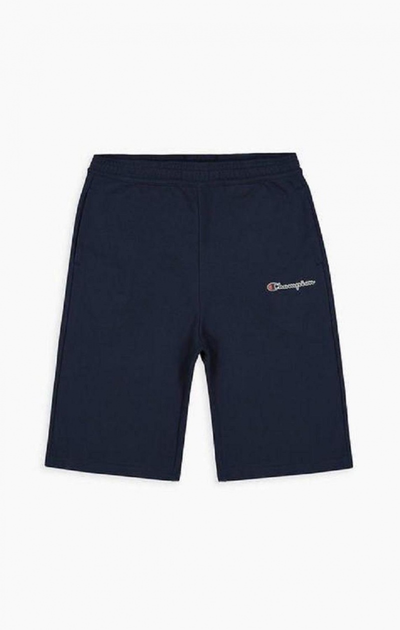 Champion Script Logo Bomull Shorts Shorts Herr Mörkblå | 9862-PBSWA