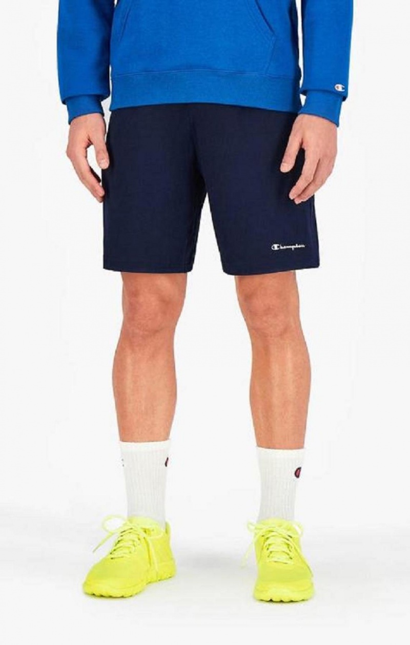 Champion Script Logo Bomull Shorts Shorts Herr Mörkblå | 6345-YKHPM