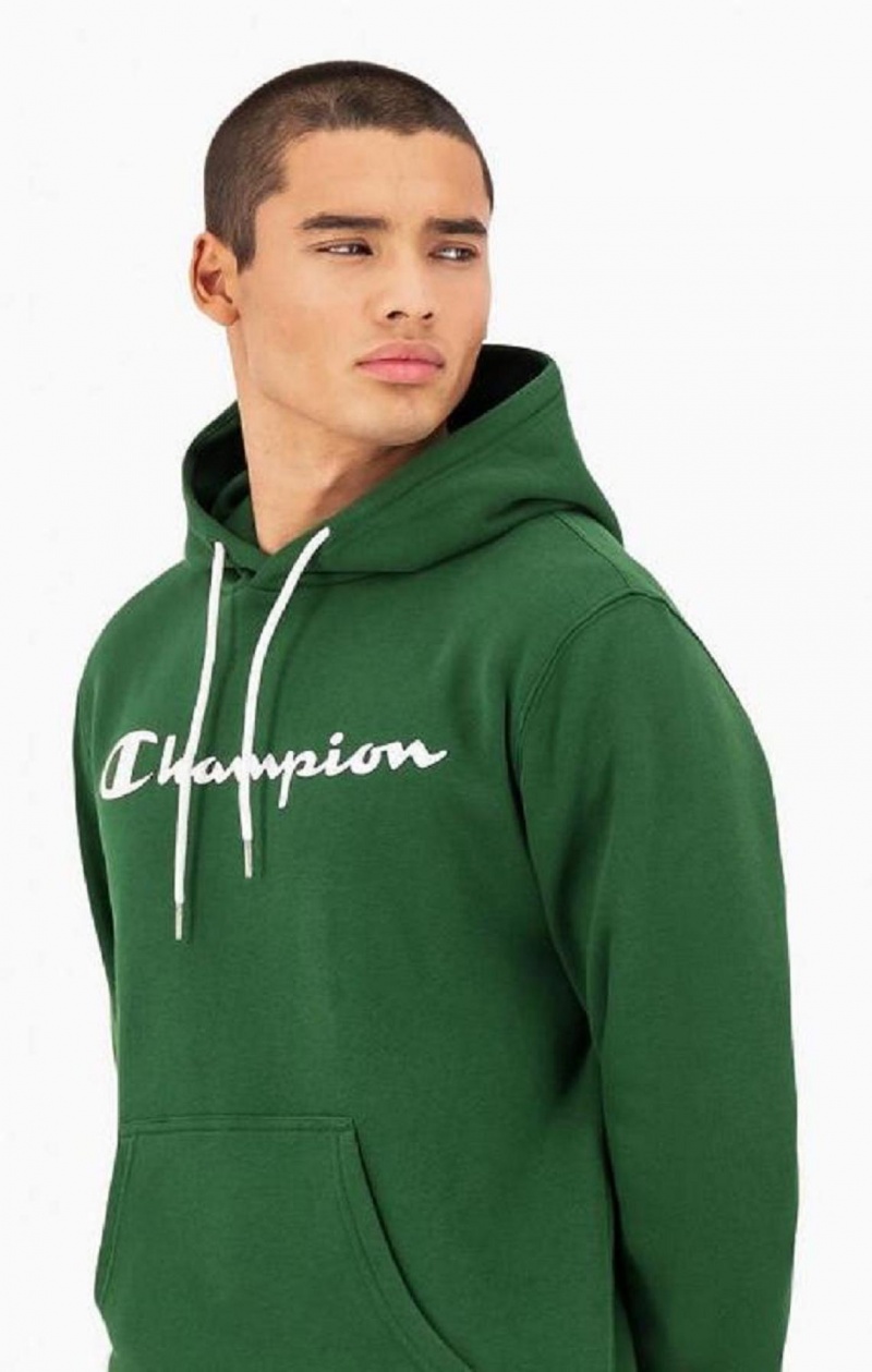 Champion Script Logo Fleece Hoodie Hoodie Herr Ljusgröna | 5361-JTWSP