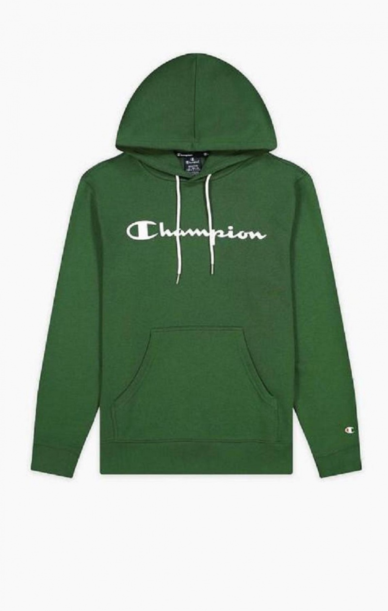 Champion Script Logo Fleece Hoodie Hoodie Herr Ljusgröna | 5361-JTWSP