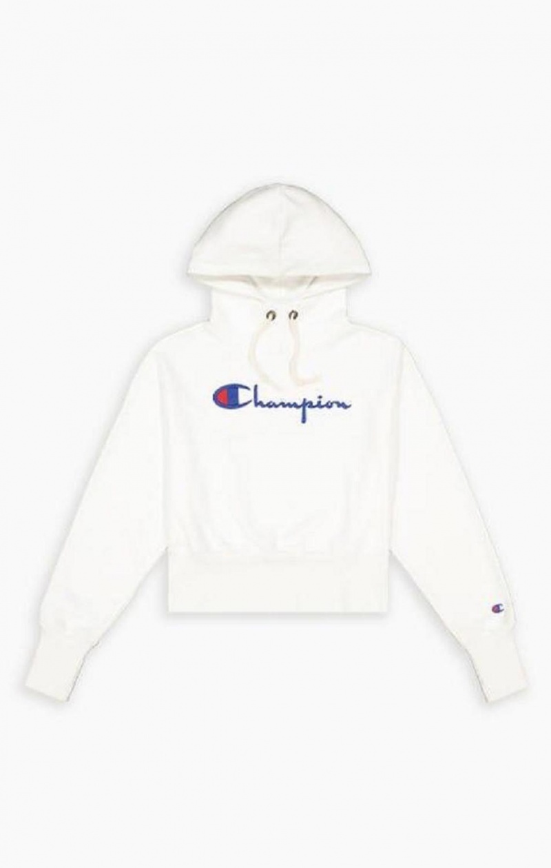 Champion Script Logo High Rib Reverse Weave Hoodie Hoodie Dam Vita | 5083-QLSZT