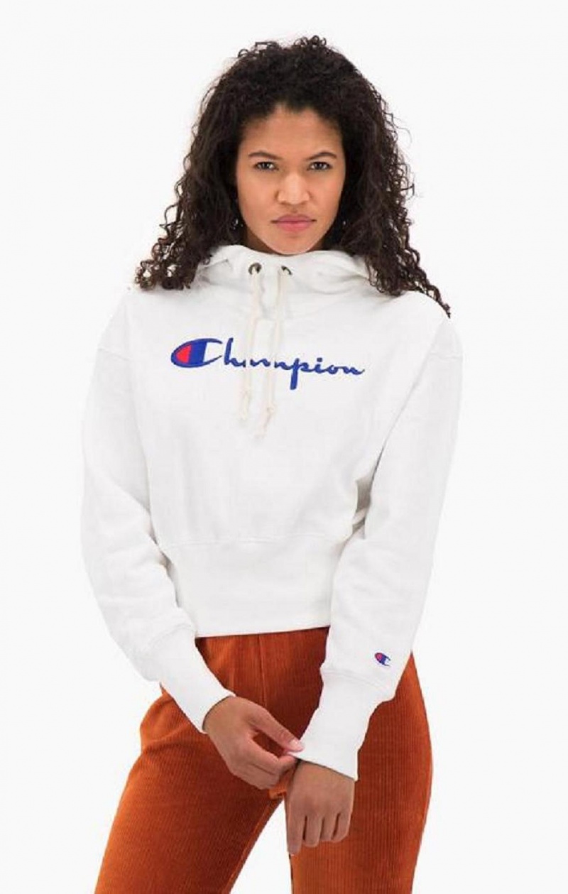 Champion Script Logo High Rib Reverse Weave Hoodie Hoodie Dam Vita | 5083-QLSZT