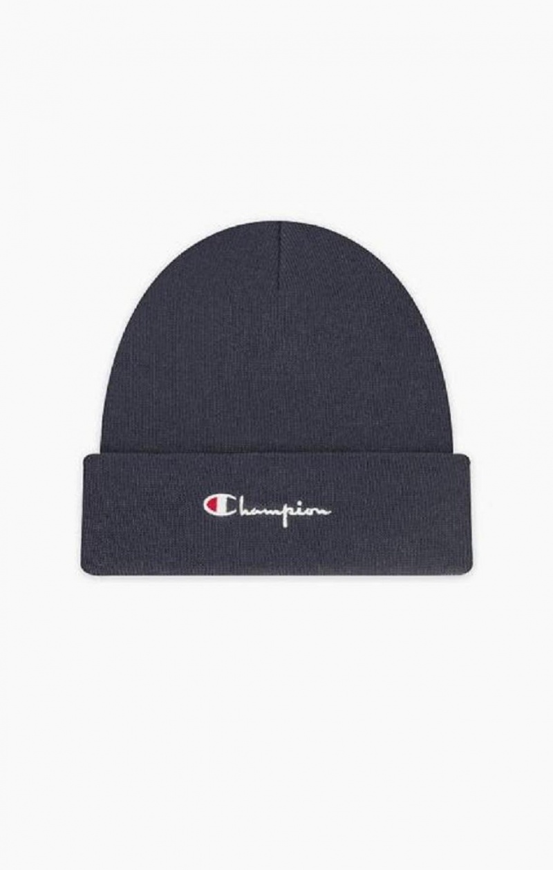 Champion Script Logo Recycled Yarn Beanie Hat Hatt Herr Mörkturkos | 3042-ATOPD