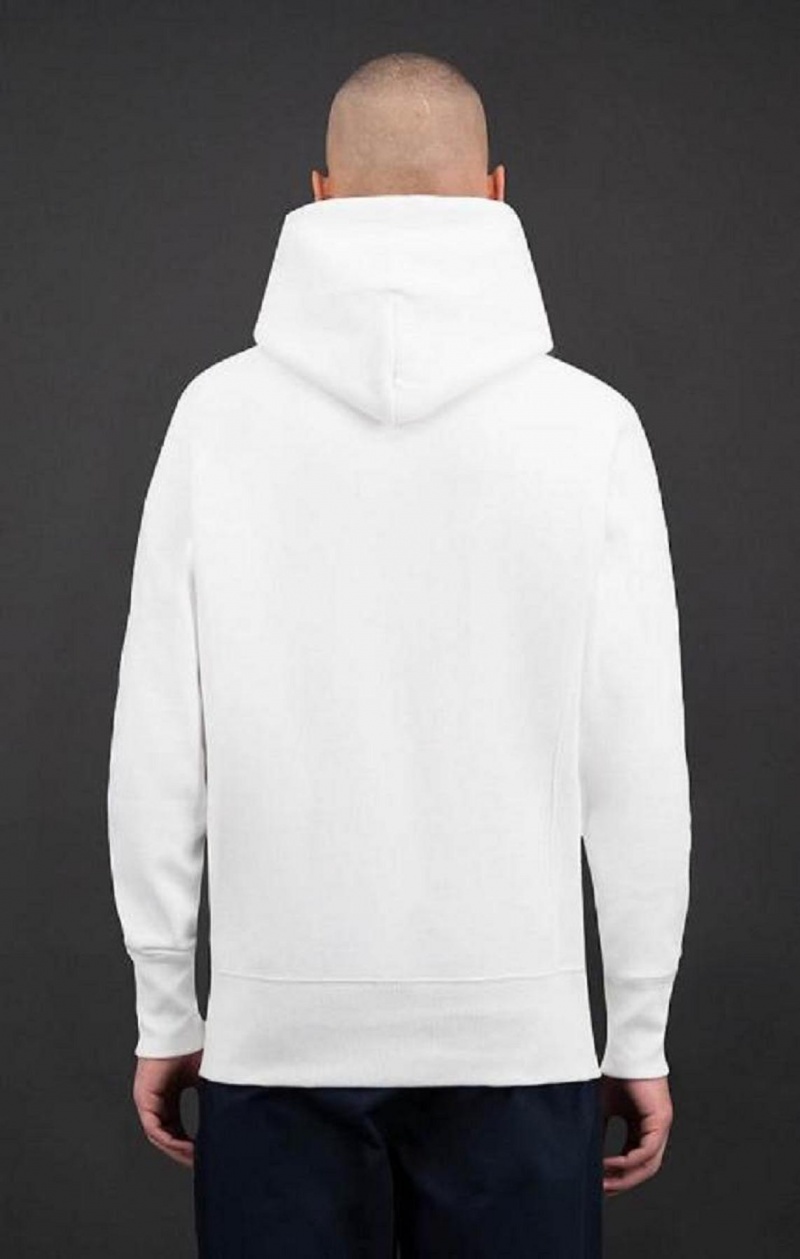 Champion Script Logo Reverse Weave Hoodie Hoodie Herr Vita | 7904-KBQIU