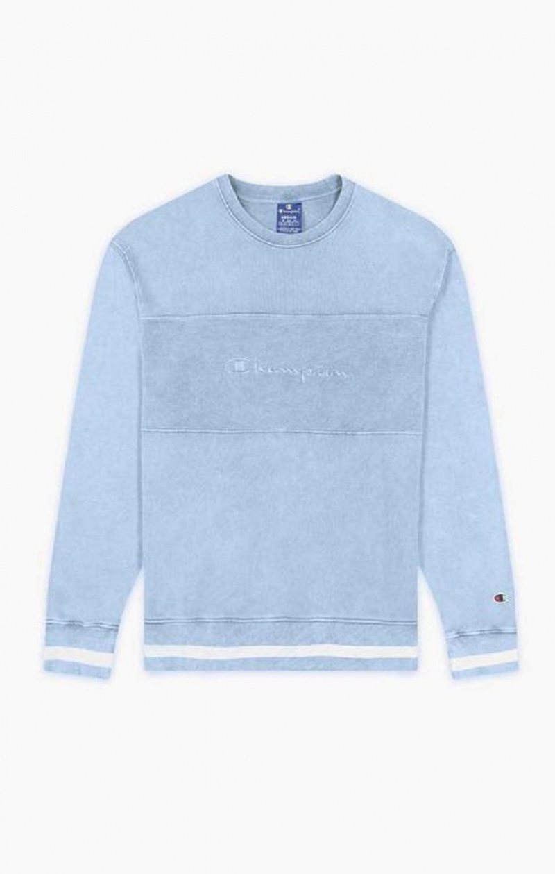 Champion Script Logo Reverse Weave Sweatshirt Tröjor Herr Blå | 6918-FCTJR