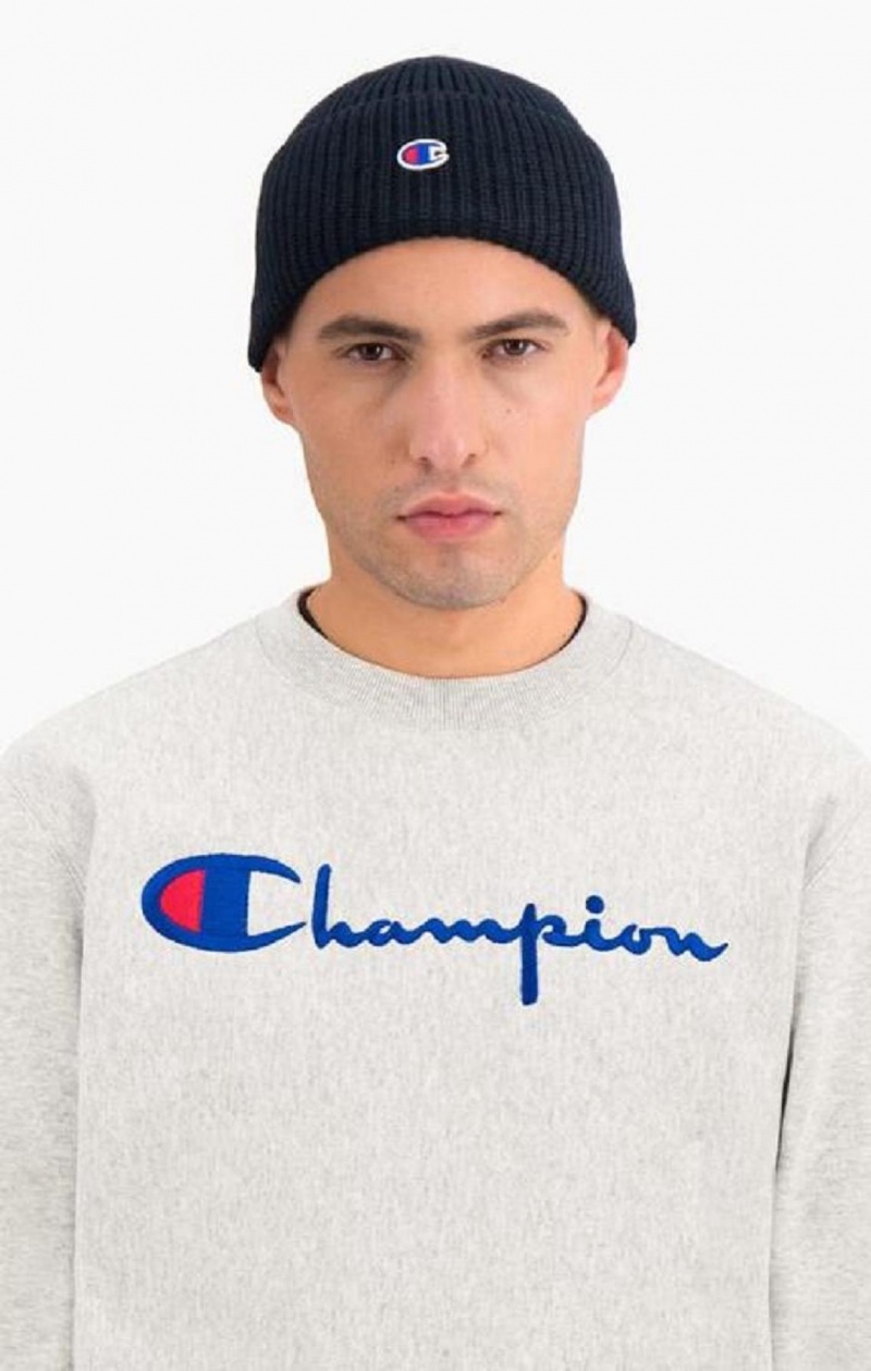 Champion Script Logo Reverse Weave Sweatshirt Tröjor Herr Grå | 0942-TYHUV