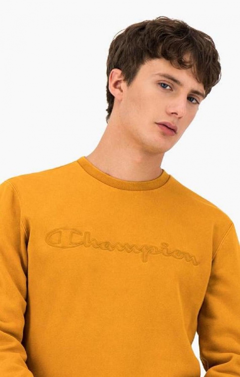 Champion Script Logo Reverse Weave Sweatshirt Tröjor Herr Orange | 3108-HFCZW