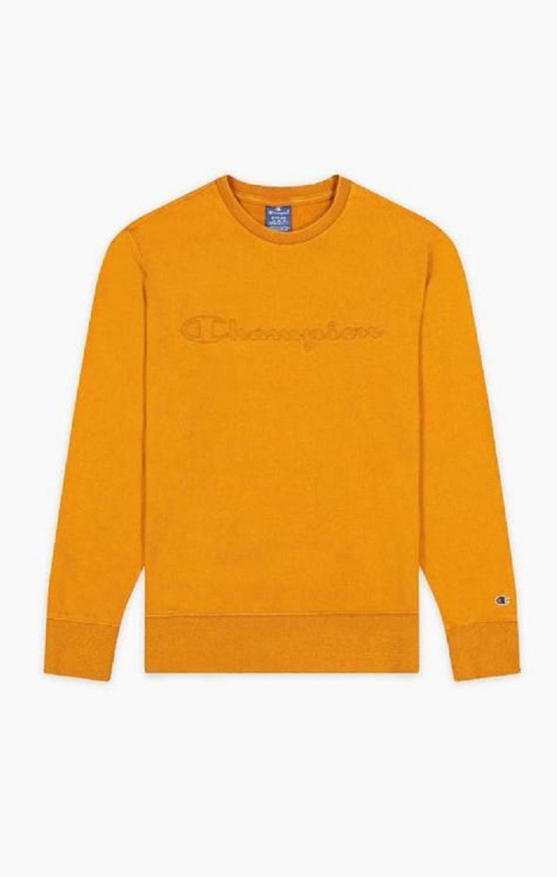 Champion Script Logo Reverse Weave Sweatshirt Tröjor Herr Orange | 3108-HFCZW