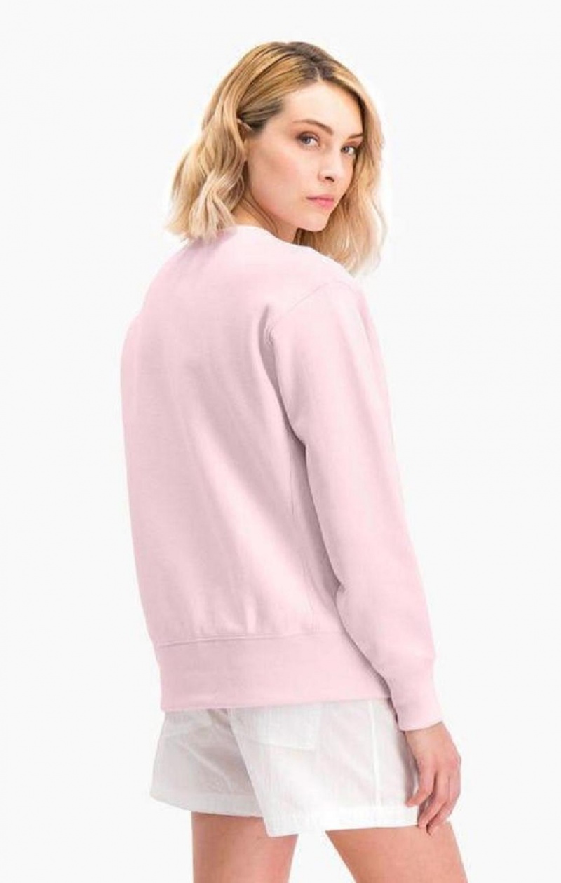 Champion Script Logo Reverse Weave Sweatshirt Tröjor Dam Rosa | 5487-KONSU