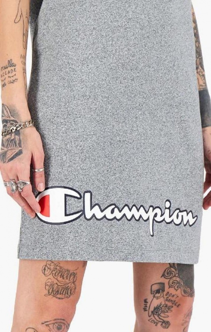 Champion Script Logo Räfflad Trim Tank Midi Klänning Klänning Dam Mörkgrå | 0628-SNIPQ