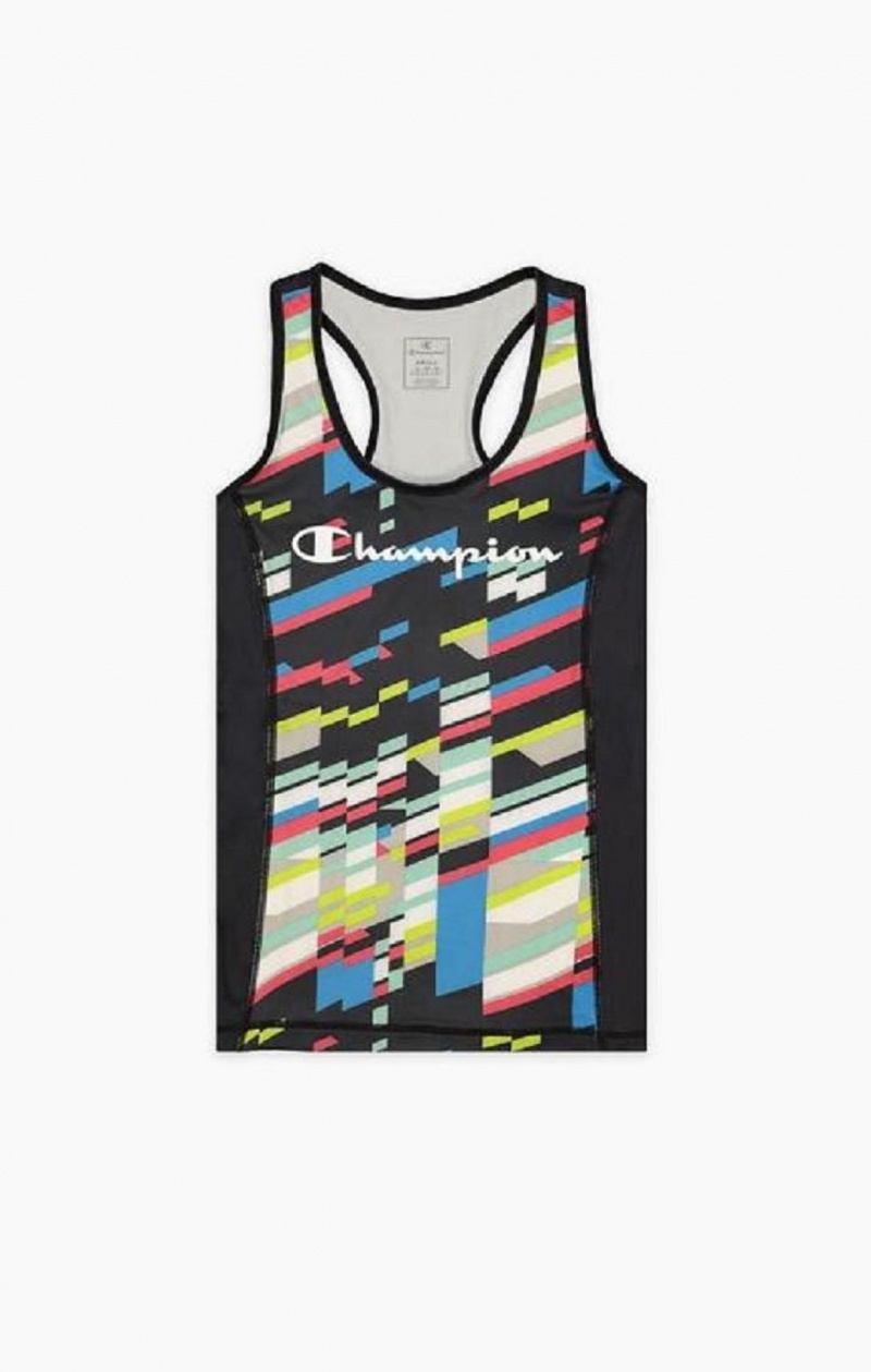 Champion Script Logo Tank Top T-shirt Dam Svarta | 5029-JBRXA