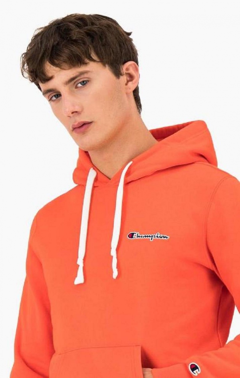 Champion Small Script Logo Hoodie Hoodie Herr Röda | 2937-QZVEP