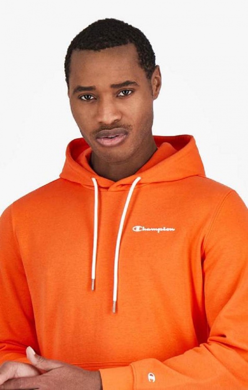 Champion Small Script Logo Hoodie Hoodie Herr Orange | 5280-YRXMI