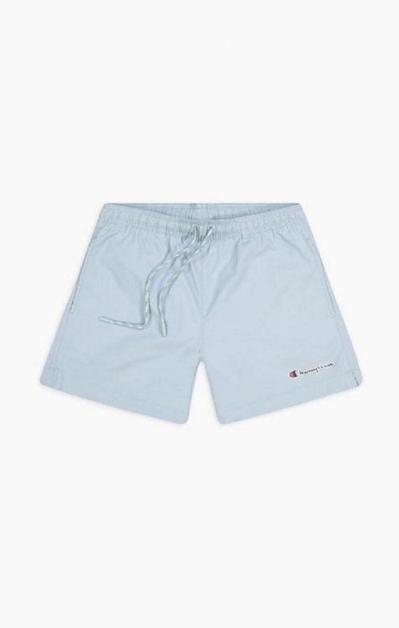 Champion Small Script Logo Pastel Swim Shorts Badkläder Herr Ljusblå | 4210-OWLYE