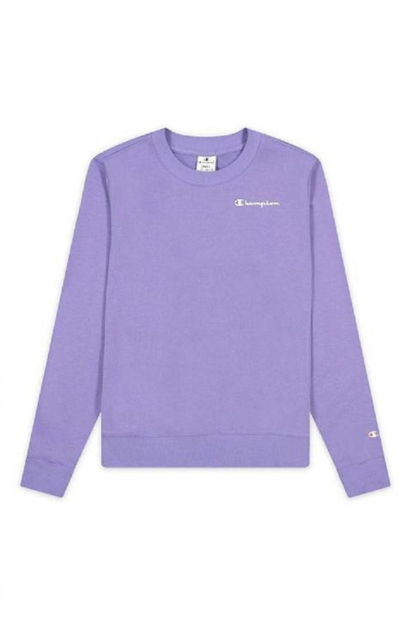 Champion Small Script Logo Spring Bomull Terry Sweatshirt Tröjor Dam Lila Olivgröna | 7514-GNHXV