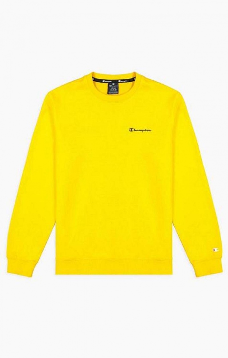 Champion Small Script Logo Sweatshirt Tröjor Herr Gula | 6240-HEATO