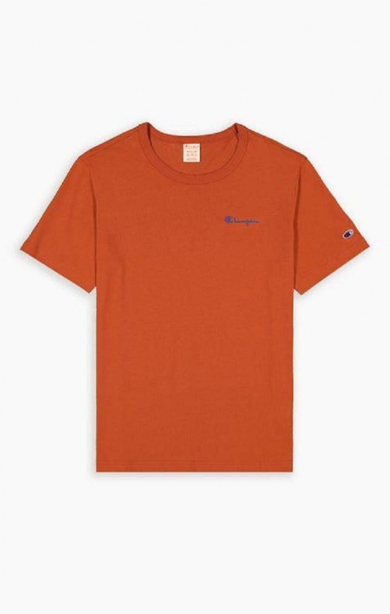 Champion Small Script Logo T-Shirt T-shirt Herr Bruna | 4951-MHFSV