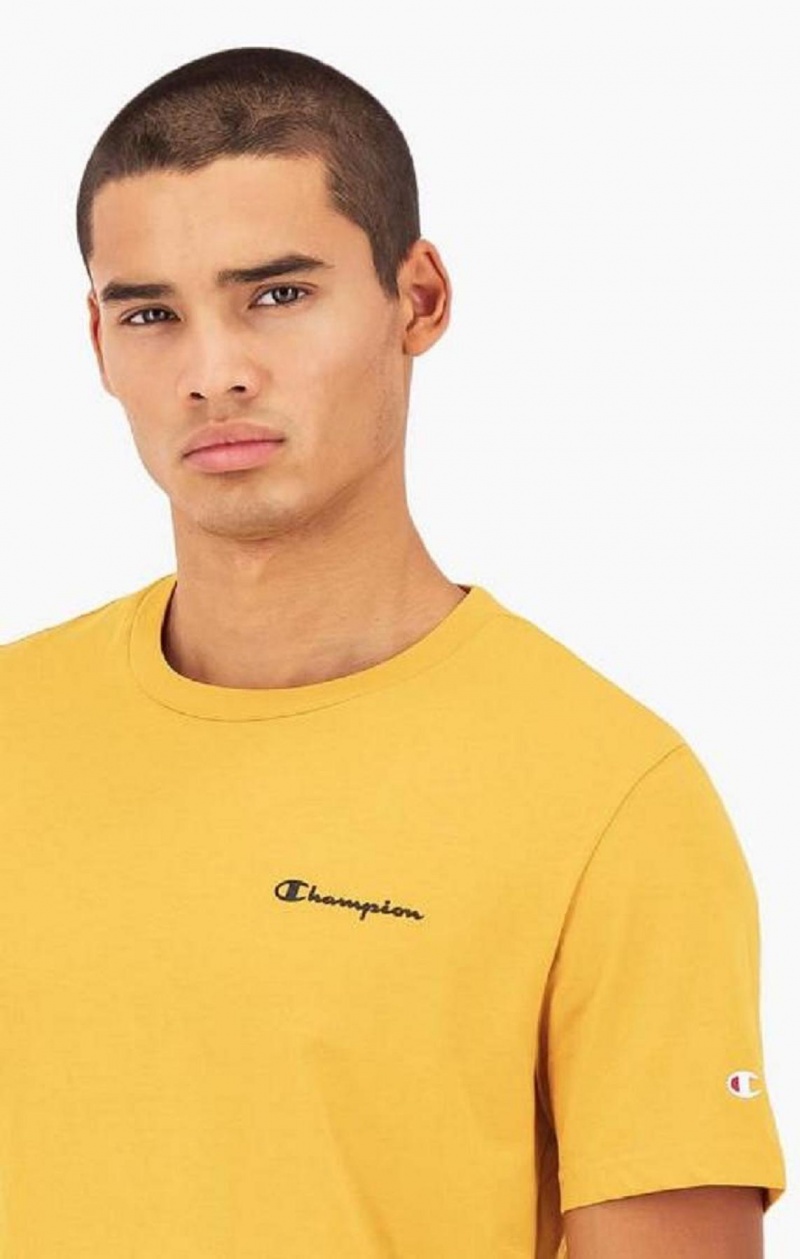 Champion Small Script Logo T-Shirt T-shirt Herr Orange | 5742-XGLOY