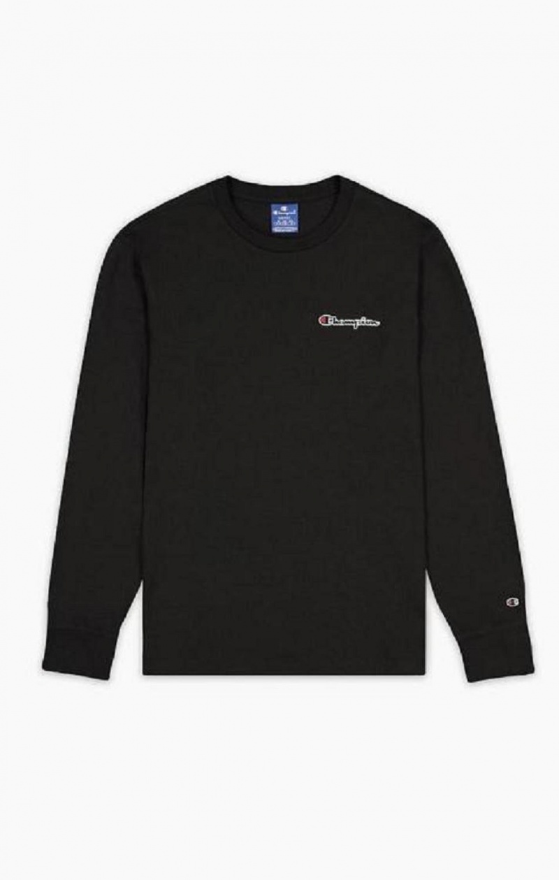 Champion Small Script Logo T-Shirt T-shirt Herr Svarta | 3217-UJEKL