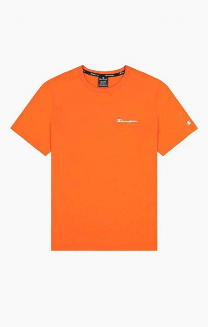 Champion Small Script Logo T-Shirt T-shirt Herr Orange | 0129-BOYSD