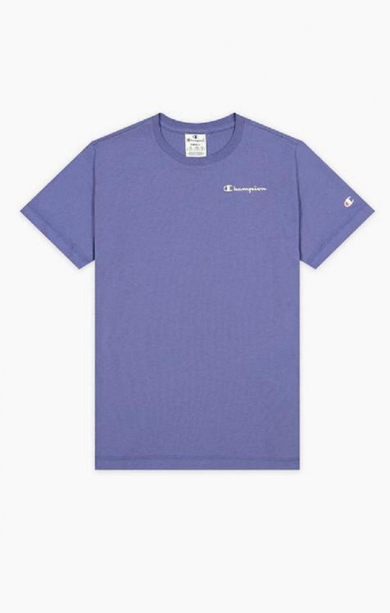 Champion Small Script Logo T-Shirt T-shirt Dam Turkos Blå | 1590-IHJOC