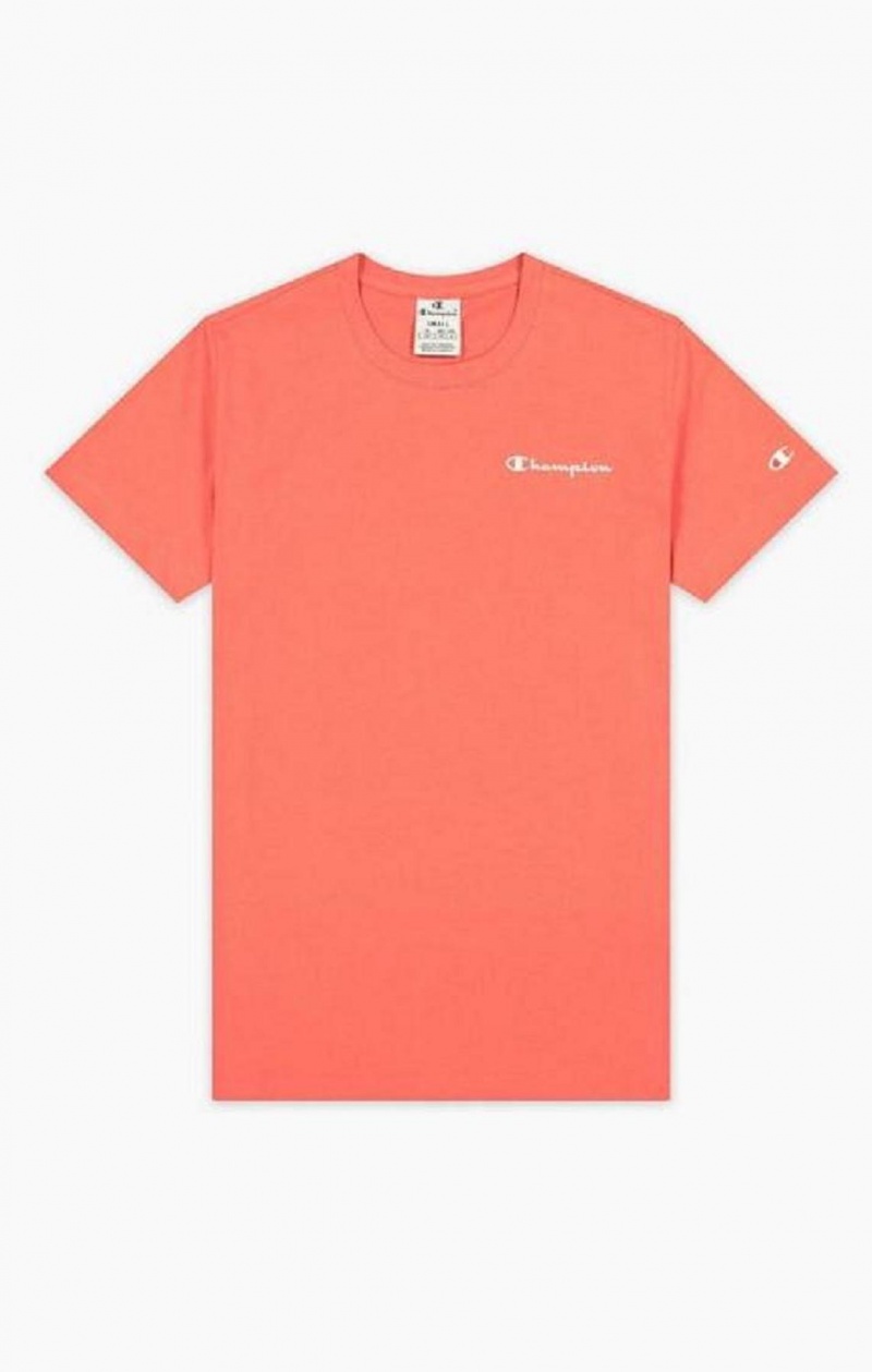 Champion Small Script Logo T-Shirt T-shirt Dam Korall | 8942-MELSF