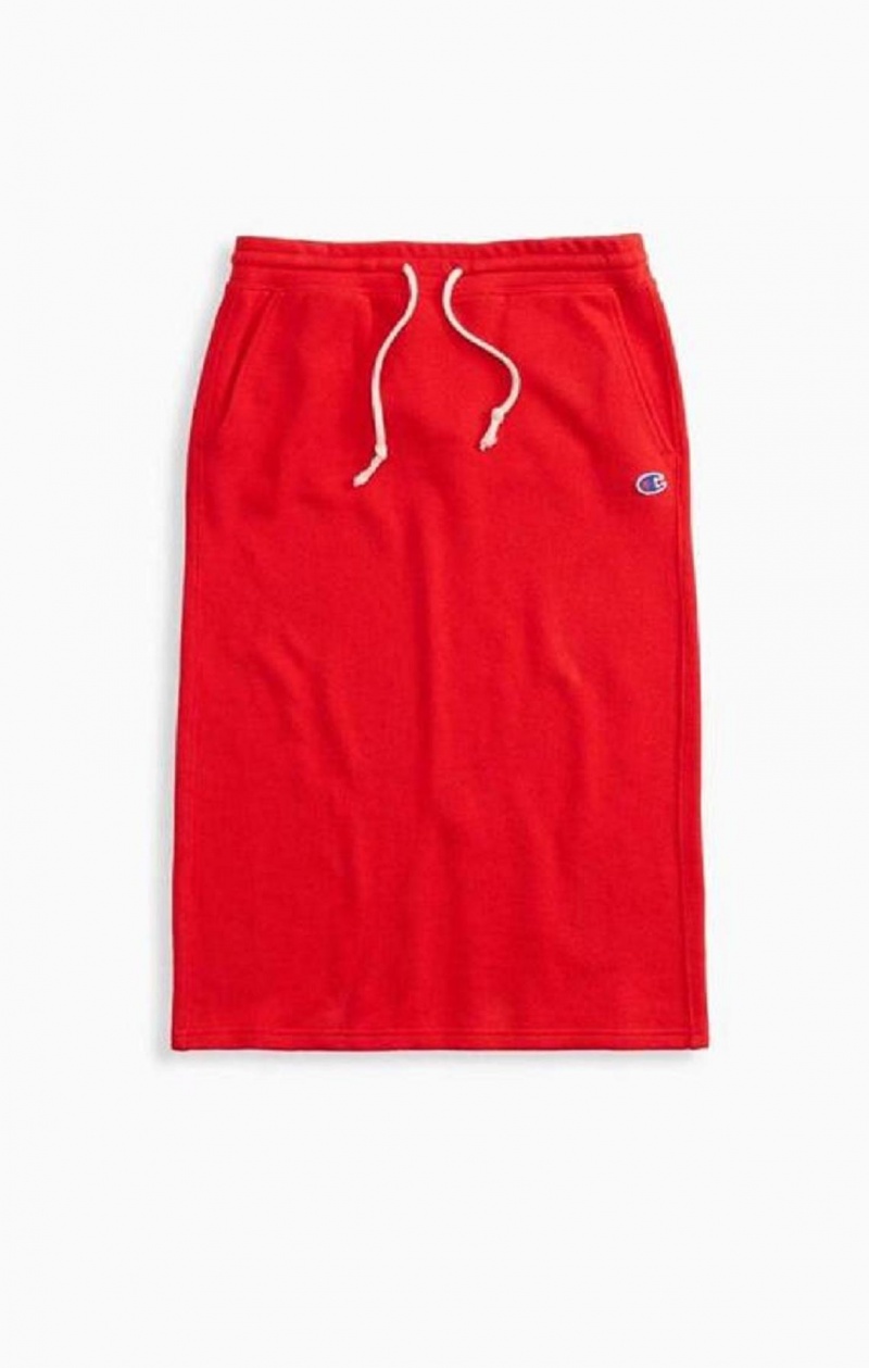 Champion Split Back Reverse Weave Midi Skirt Kjolar Dam Röda | 5608-ZLWCD