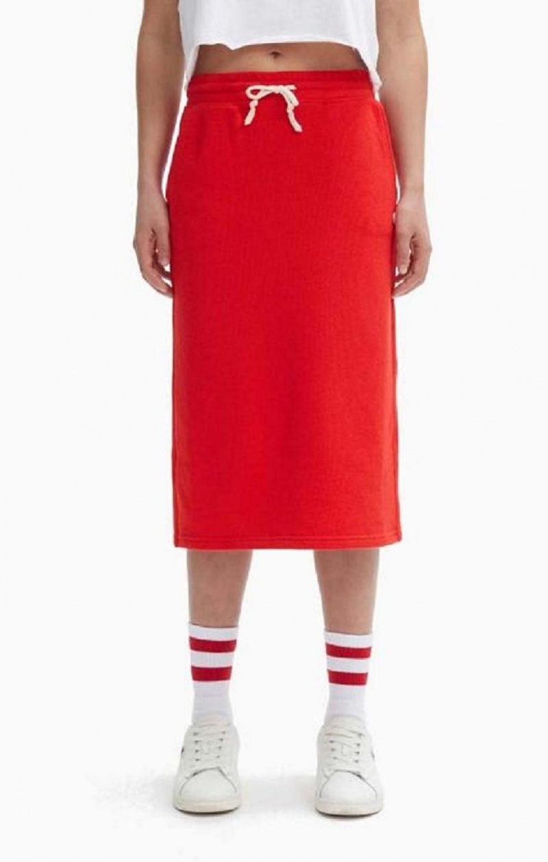 Champion Split Back Reverse Weave Midi Skirt Kjolar Dam Röda | 5608-ZLWCD