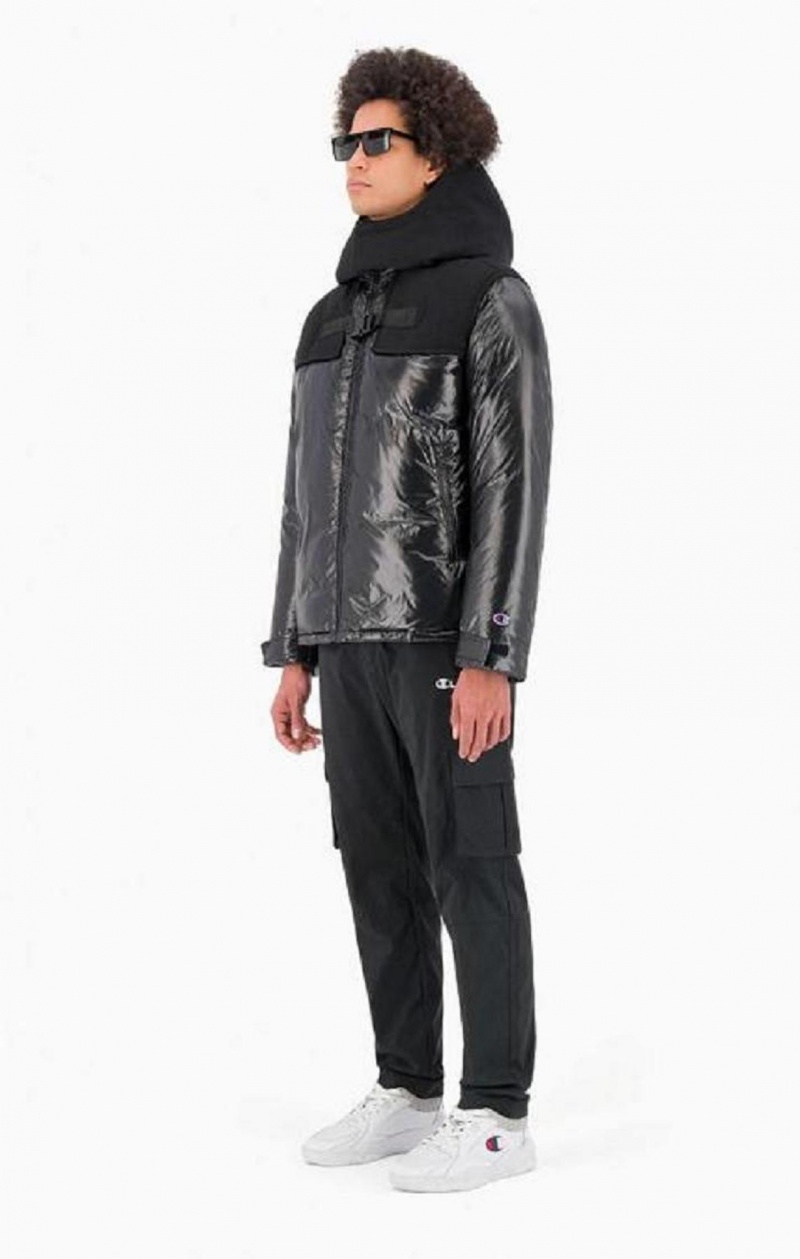 Champion Spännen Yoke Panel Zip-Up Vadderad Jacket Jackor Herr Svarta | 7261-WTIUG