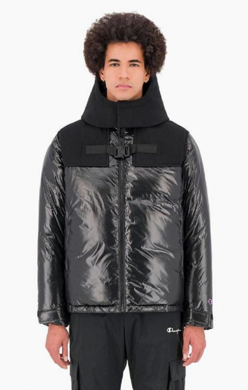 Champion Spännen Yoke Panel Zip-Up Vadderad Jacket Jackor Herr Svarta | 7261-WTIUG