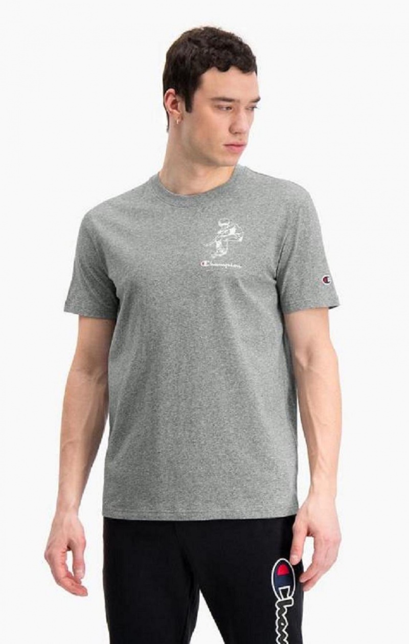 Champion Street Sports Tryck Print T-Shirt T-shirt Herr Mörkgrå | 5089-YQODW