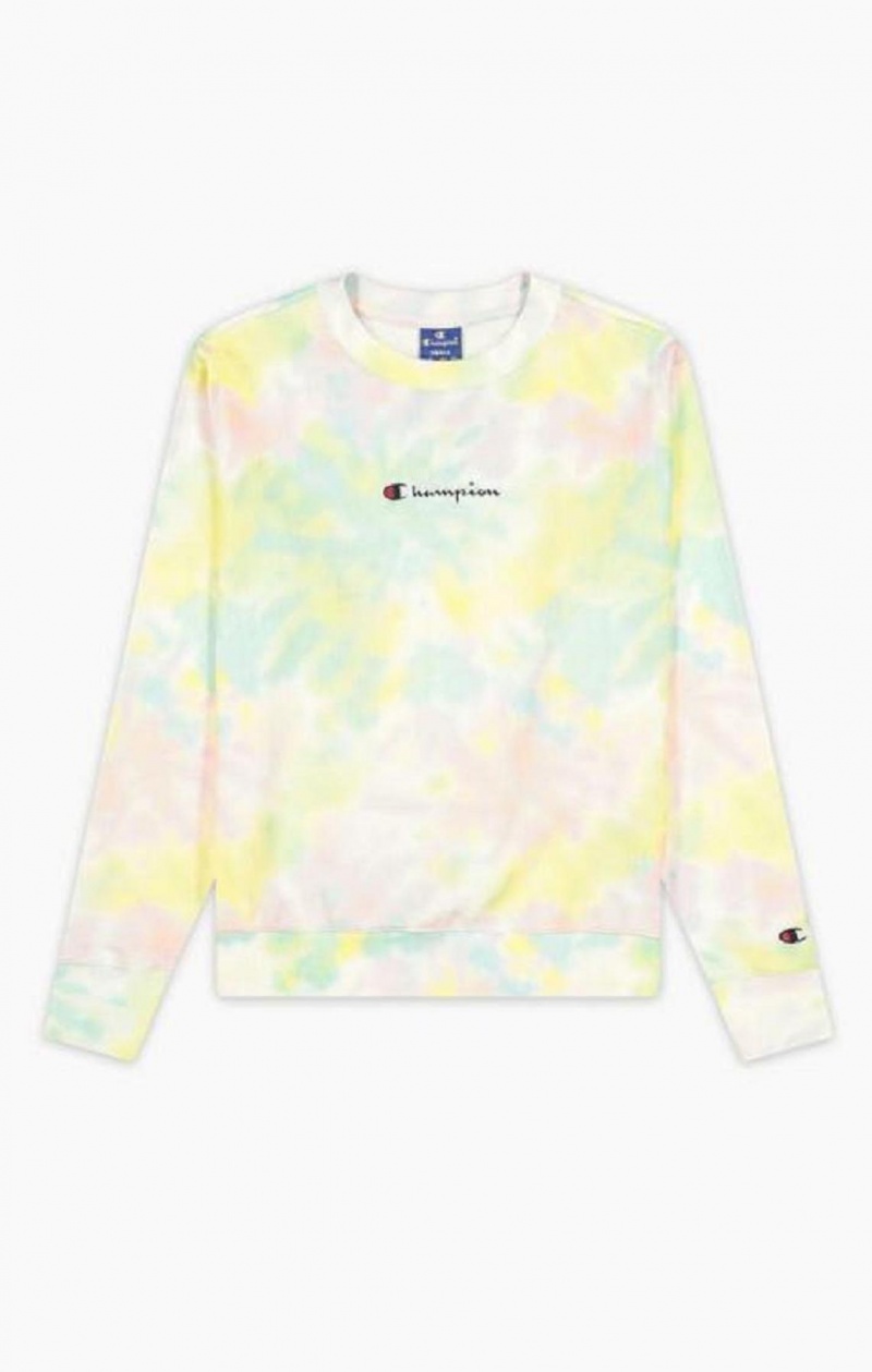 Champion Tie Dye Digital Print Sweatshirt Tröjor Dam Korall | 0328-QKUPN