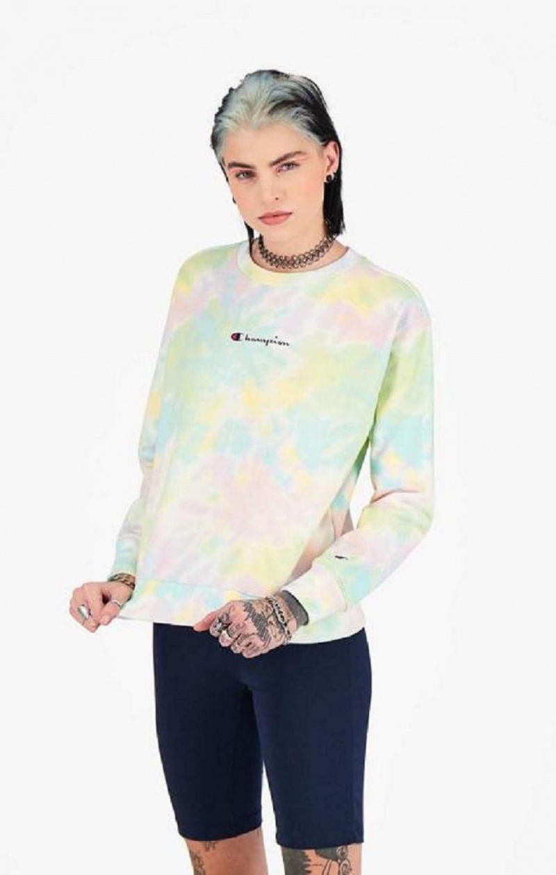 Champion Tie Dye Digital Print Sweatshirt Tröjor Dam Korall | 0328-QKUPN