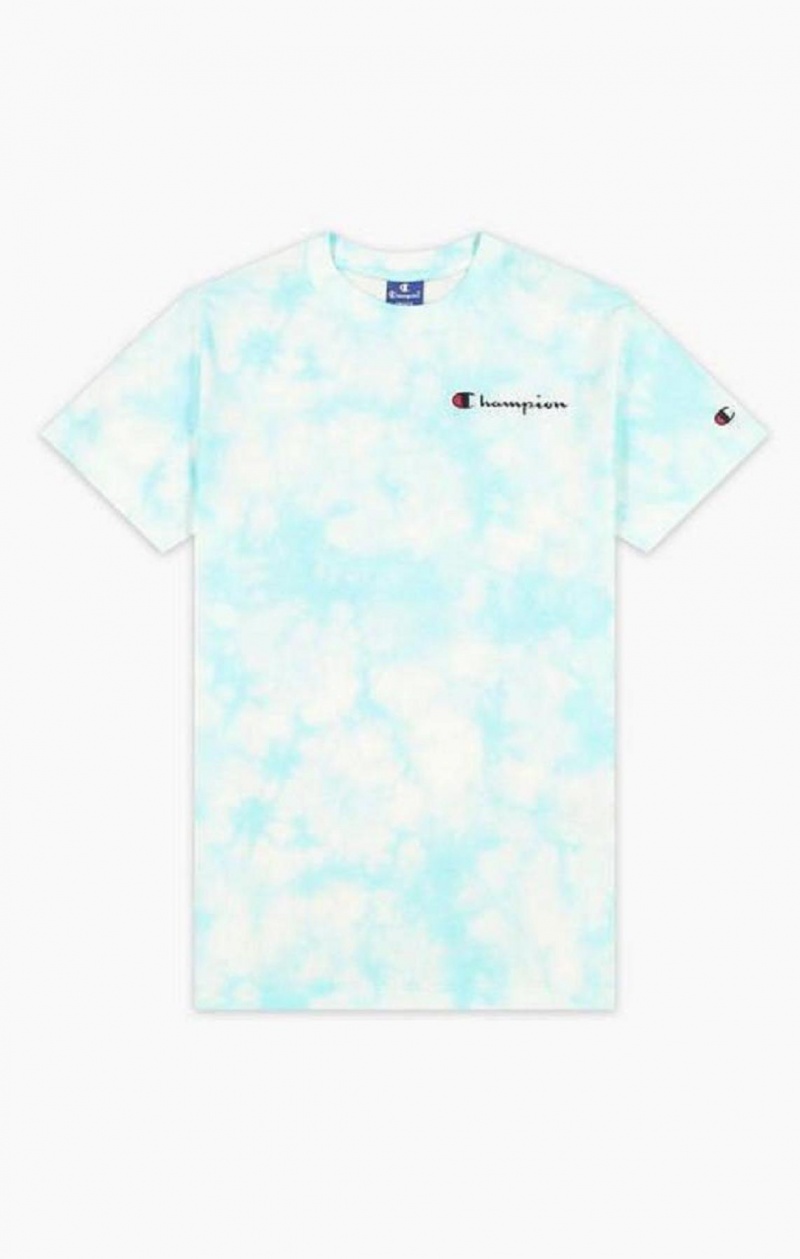 Champion Tie Dye Digital Print T-Shirt T-shirt Dam Ljusblå | 9615-VYCWJ