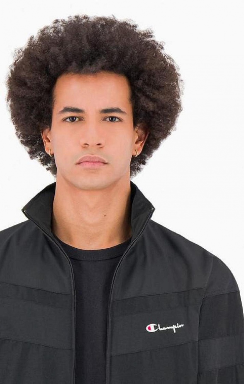 Champion Tonal Panel High Neck Zip-Up Tracksuit Top Tröjor Herr Svarta | 7061-SIHAL