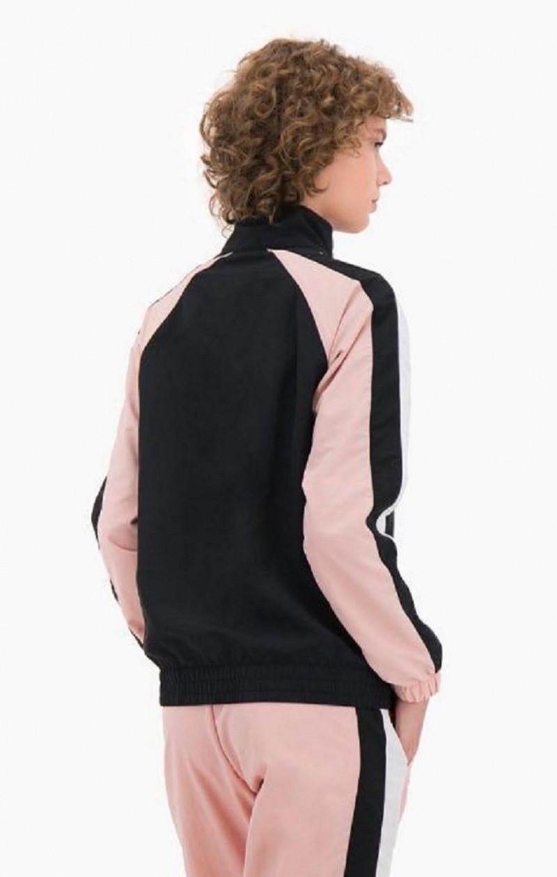 Champion Two Tone Stripe Seam Track Jacket Jackor Dam Svarta Rosa | 9680-HWBDT