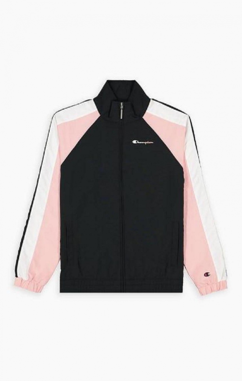 Champion Two Tone Stripe Seam Track Jacket Jackor Dam Svarta Rosa | 9680-HWBDT