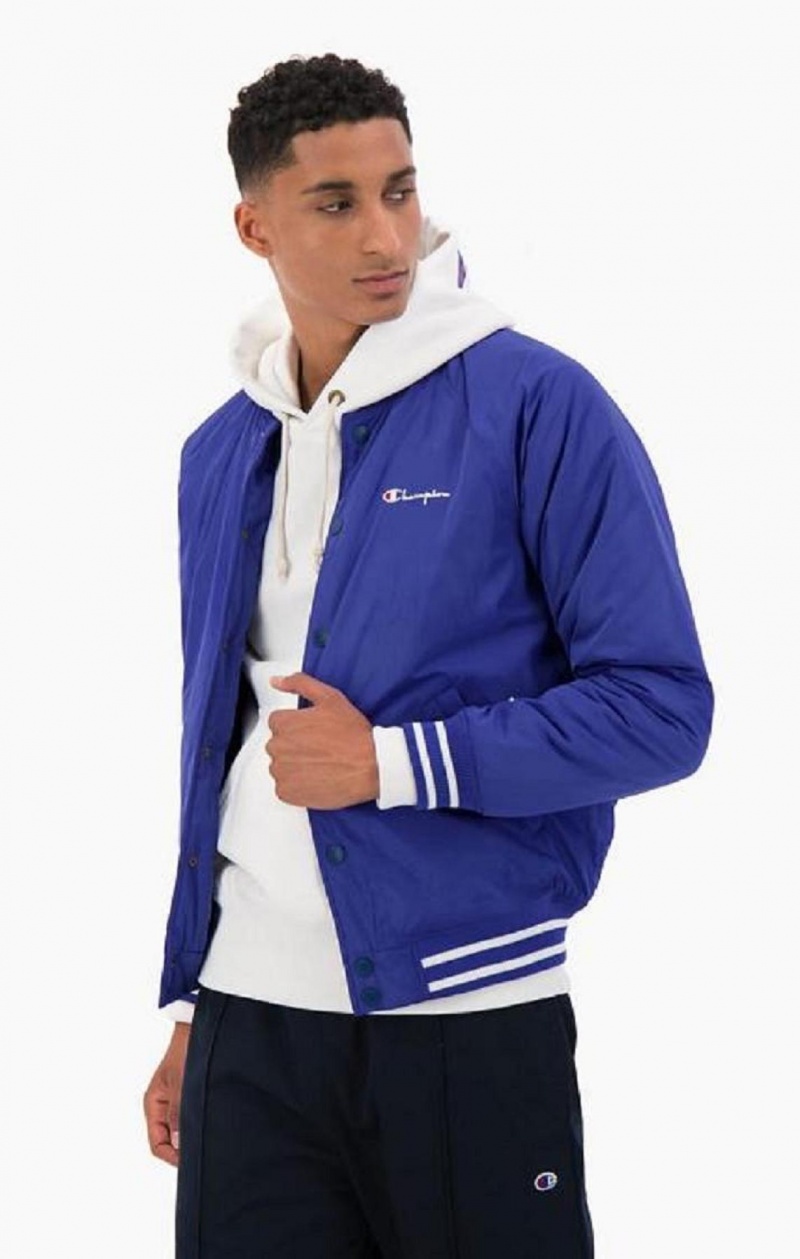 Champion Varsity Bomber Jacket Jackor Herr Mörkblå | 5024-GERAC