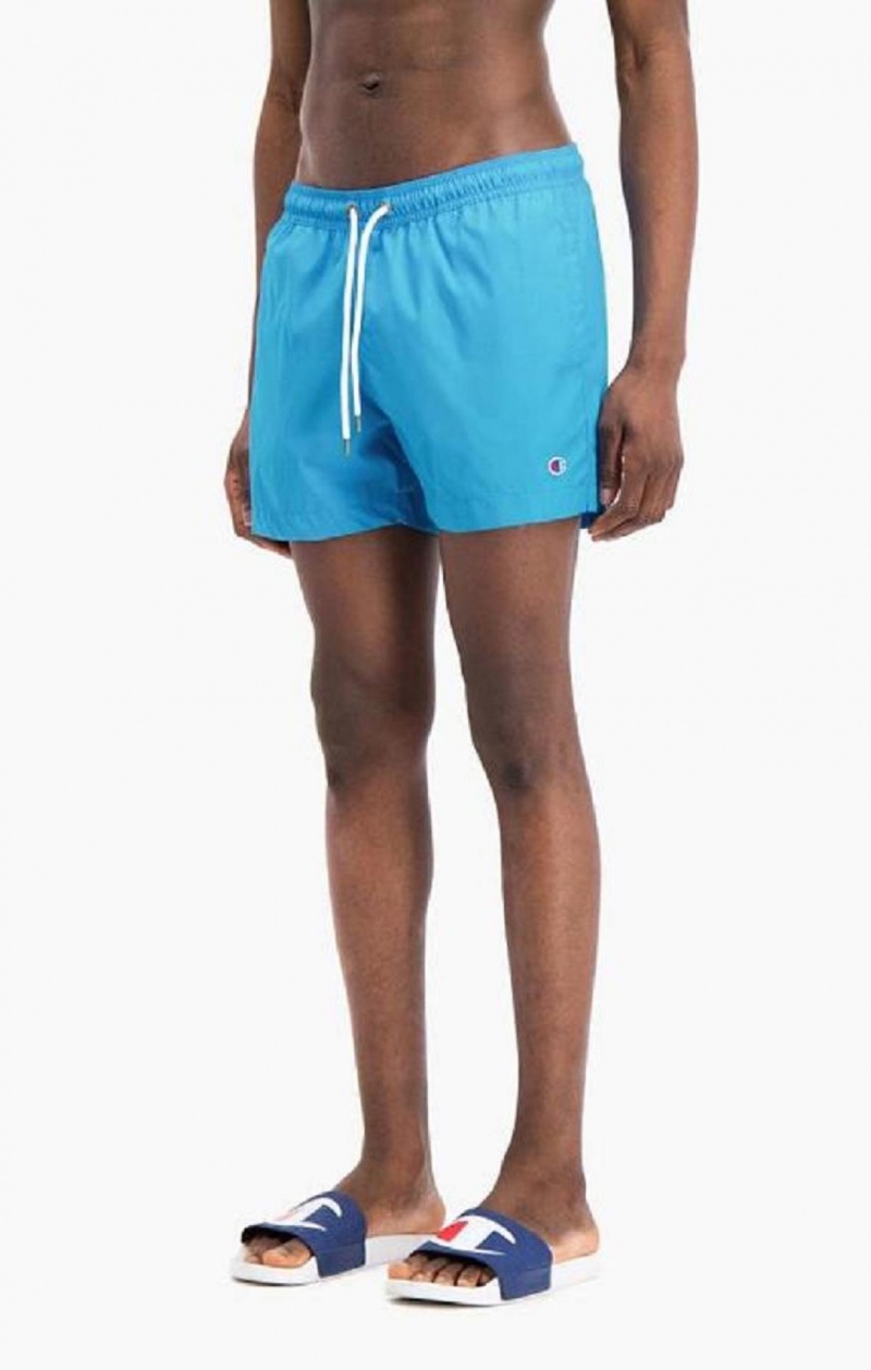 Champion Vatten Reacting Script Logo Print Swim Shorts Badkläder Herr Blå | 0317-CEWZD