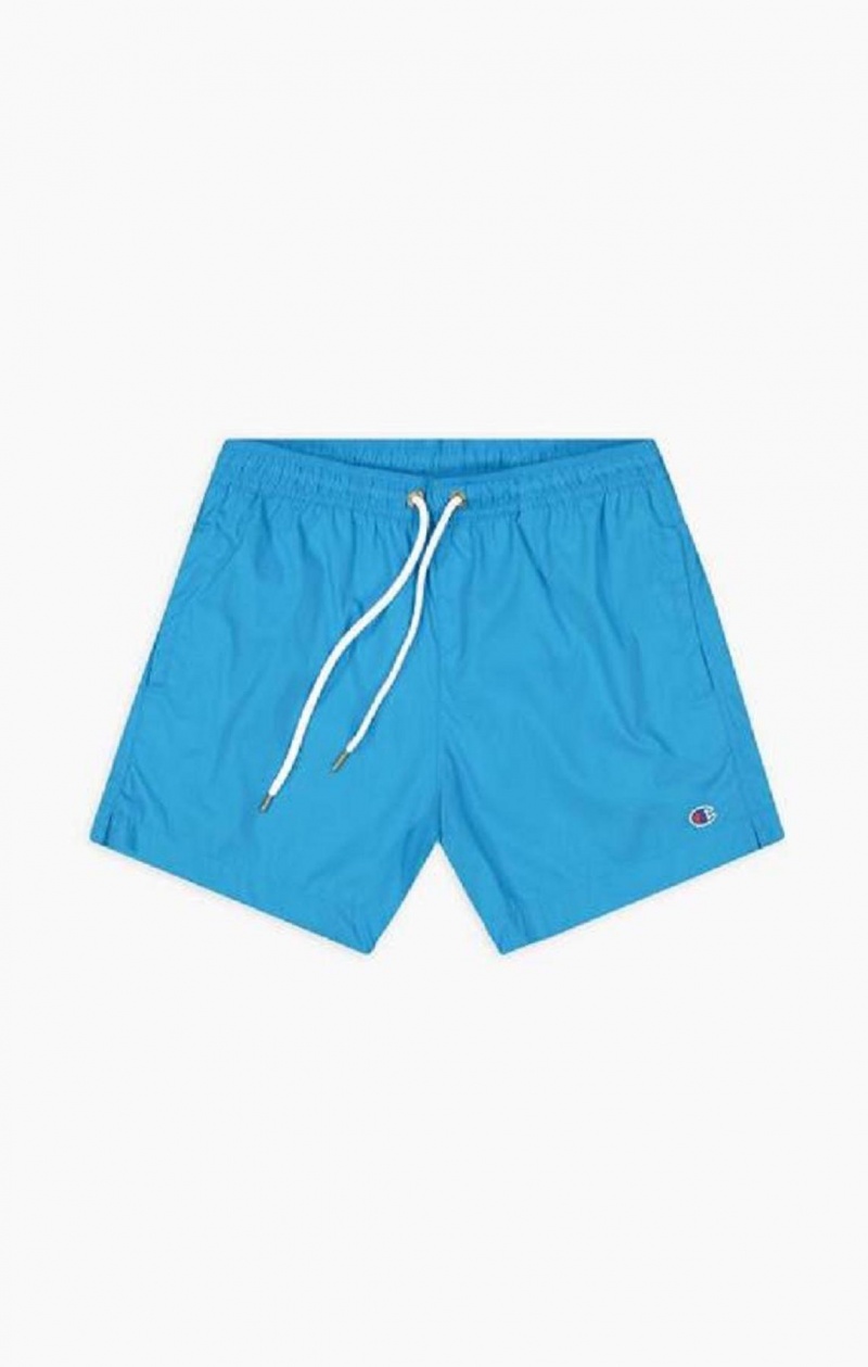 Champion Vatten Reacting Script Logo Print Swim Shorts Badkläder Herr Blå | 0317-CEWZD