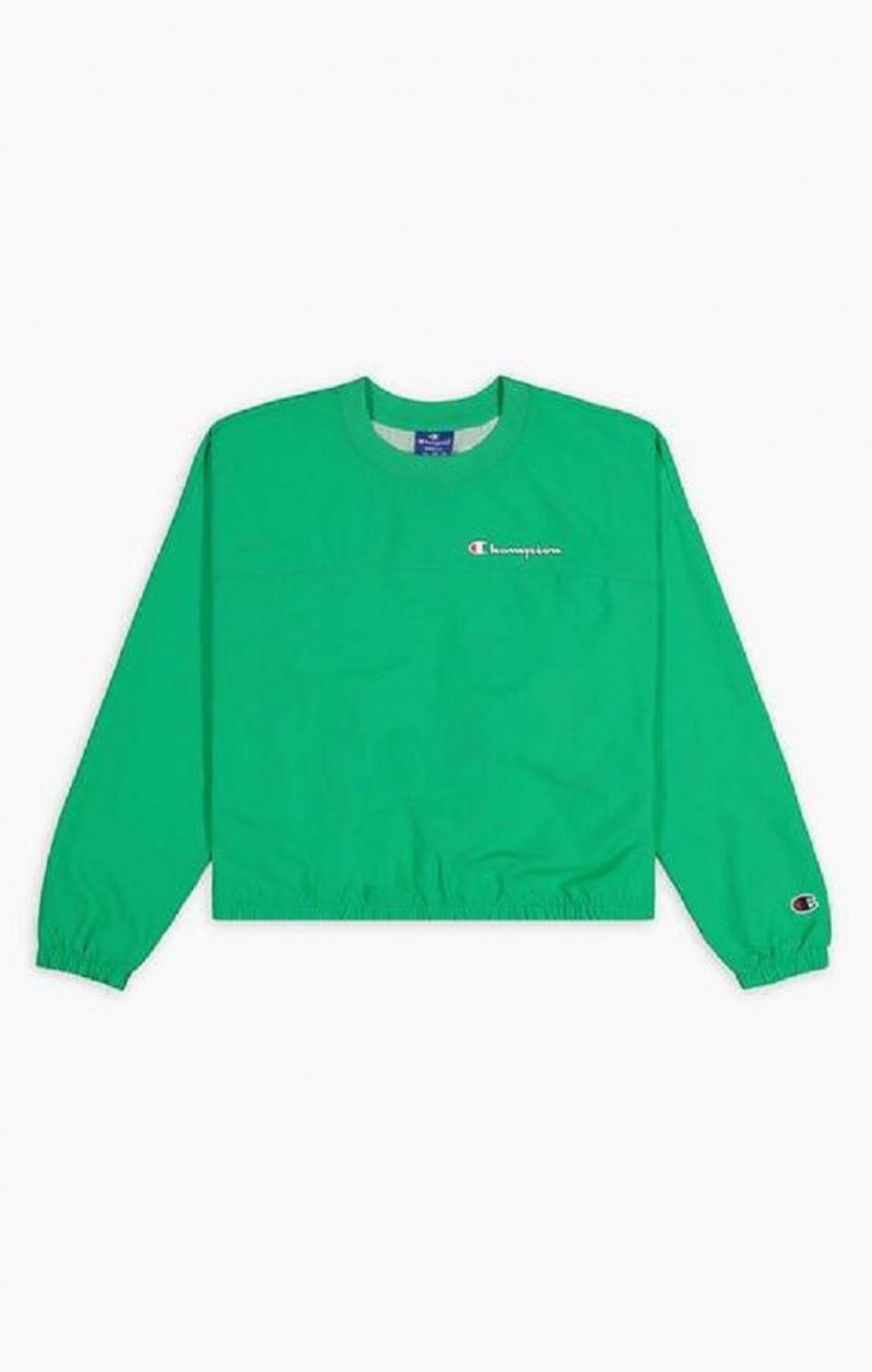 Champion Vatten Repellent Script Logo Track Sweatshirt Tröjor Dam Ljusgröna | 9163-OFDNJ